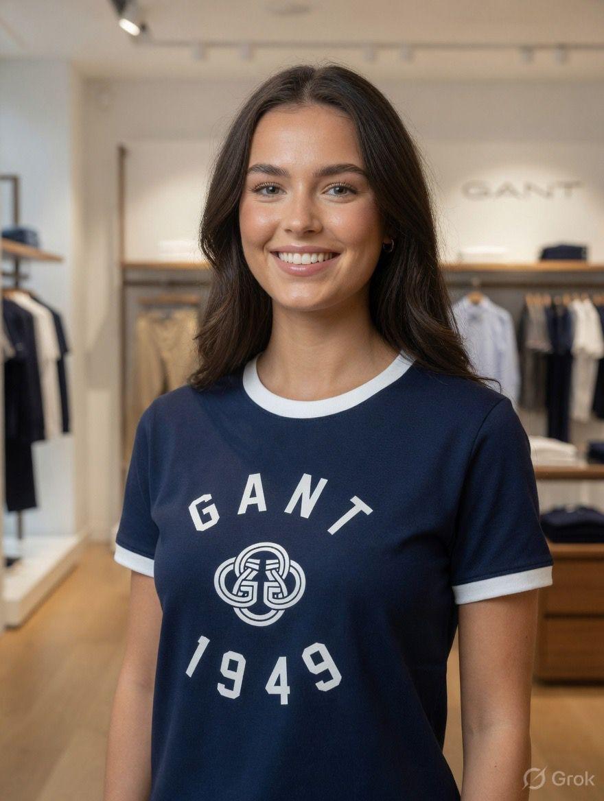 GANT navy regular fit designer women's tee
