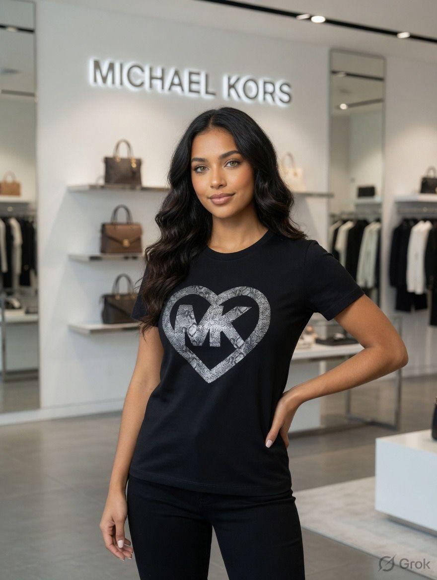Premium Michael Kors black cotton T-shirt for women
