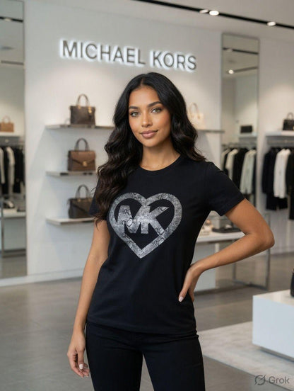 Premium Michael Kors black cotton T-shirt for women
