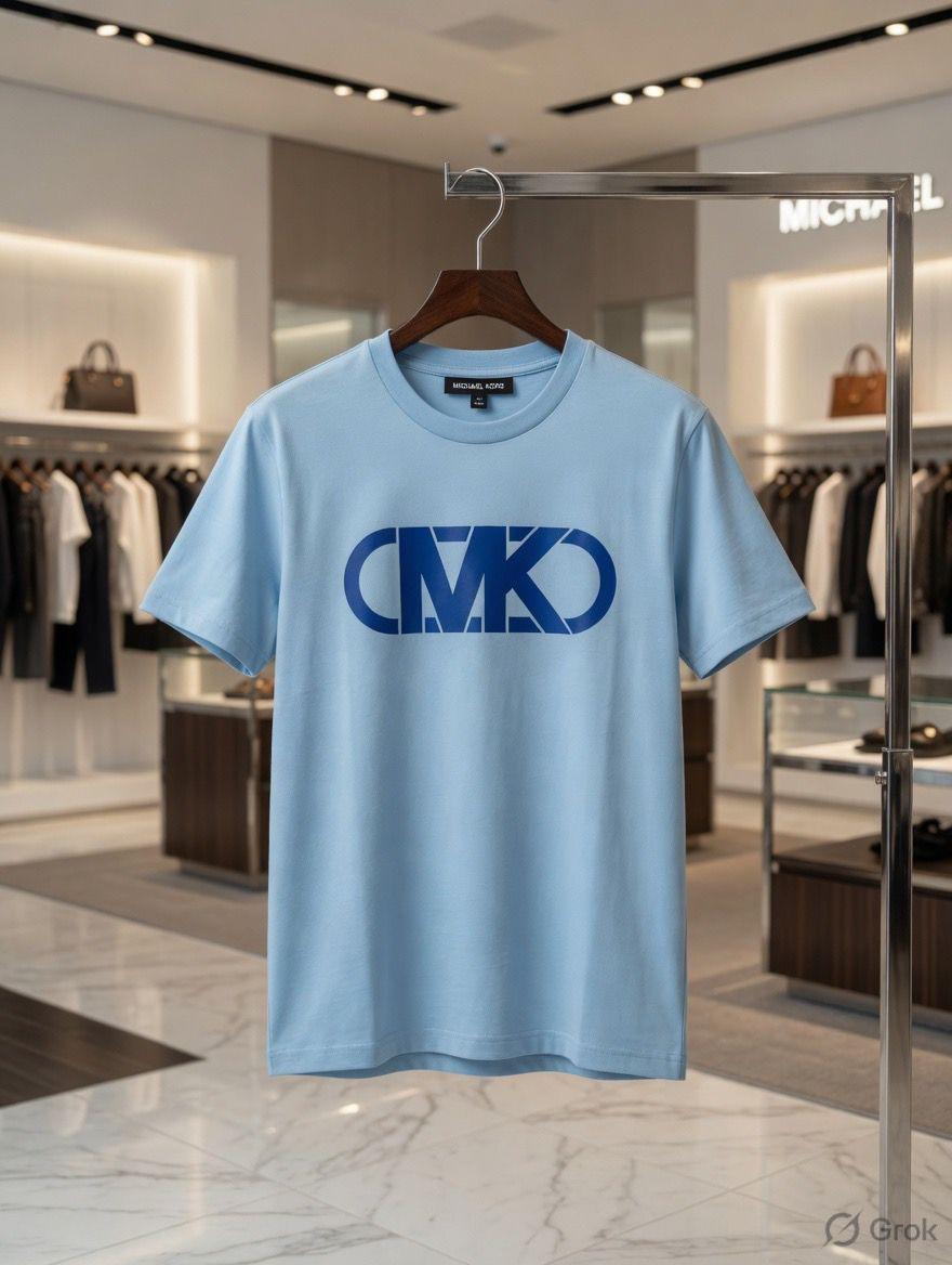 Michael Kors sky blue premium 290 GSM cotton T-shirt for women
