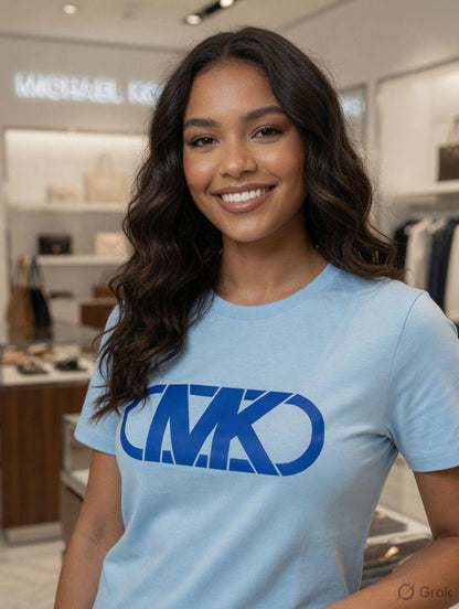 Michael Kors sky blue designer-inspired casual tee
