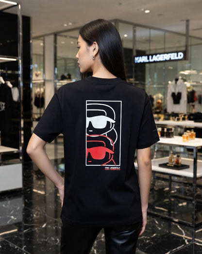 Karl Lagerfeld black designer oversized casual tee
