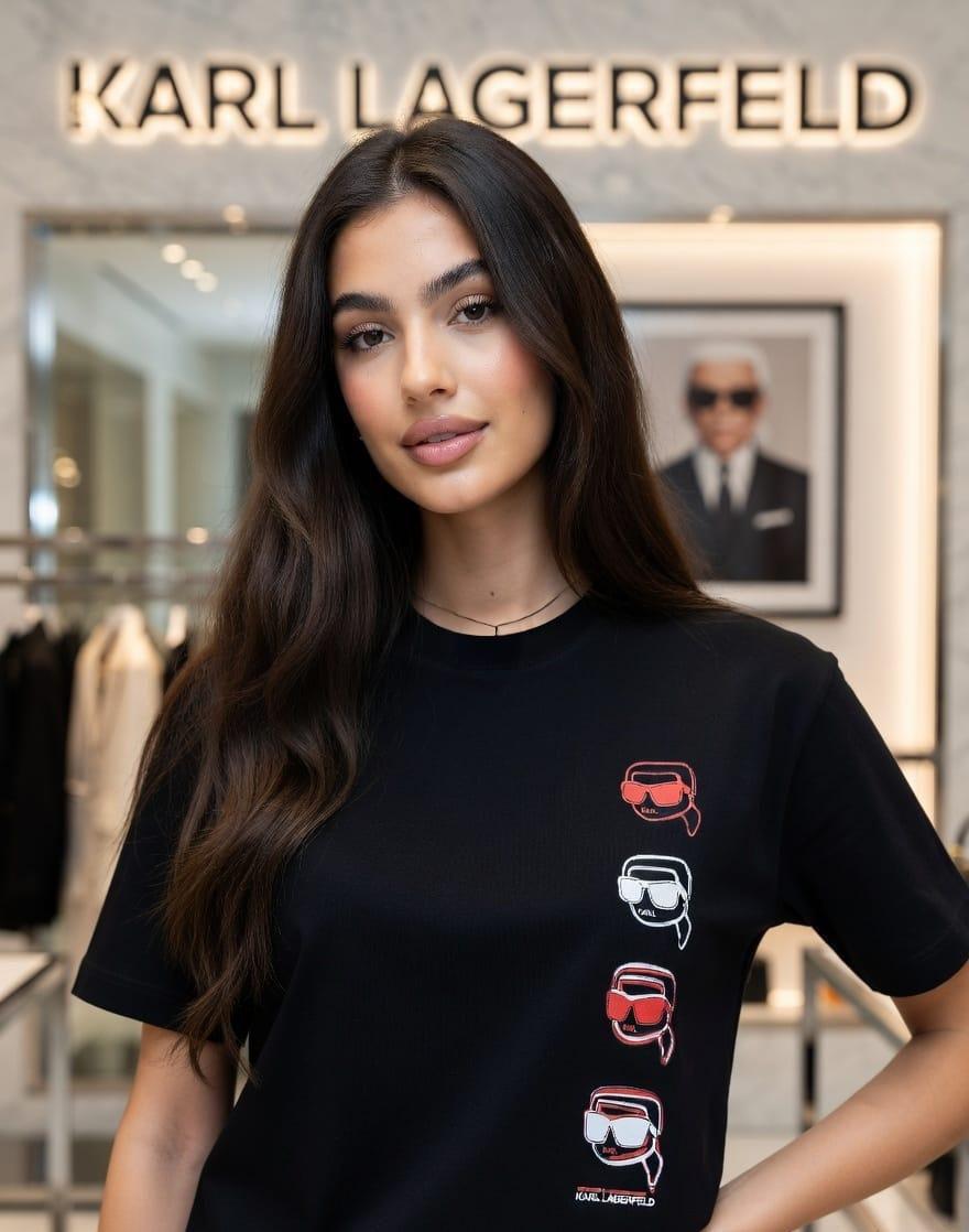 Women's Karl Lagerfeld black 290 GSM oversized T-shirt
