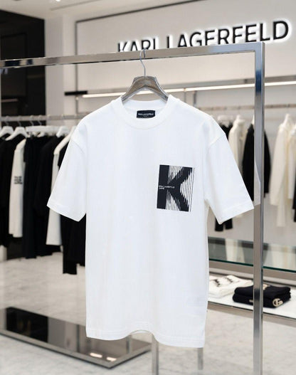 Karl Lagerfeld white premium oversized cotton T-shirt for women
