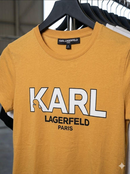Women's Karl Lagerfeld yellow 290 GSM oversized T-shirt
