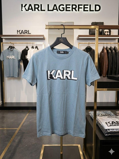Karl Lagerfeld sky blue premium oversized cotton T-shirt for women
