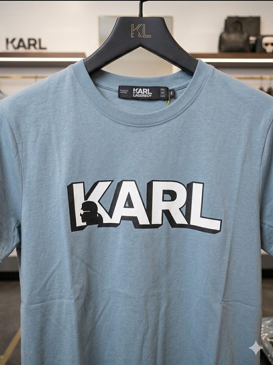 Women's Karl Lagerfeld sky blue 290 GSM oversized T-shirt
