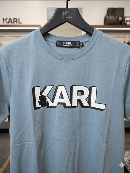 Women's Karl Lagerfeld sky blue 290 GSM oversized T-shirt
