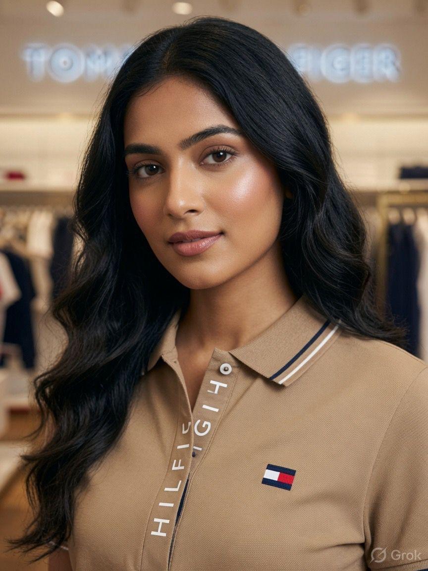Tommy Hilfiger beige regular fit ladies polo T-shirt
