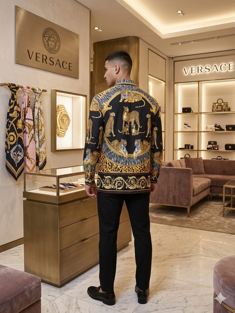 Designer-inspired Versace black casual printed shirt
