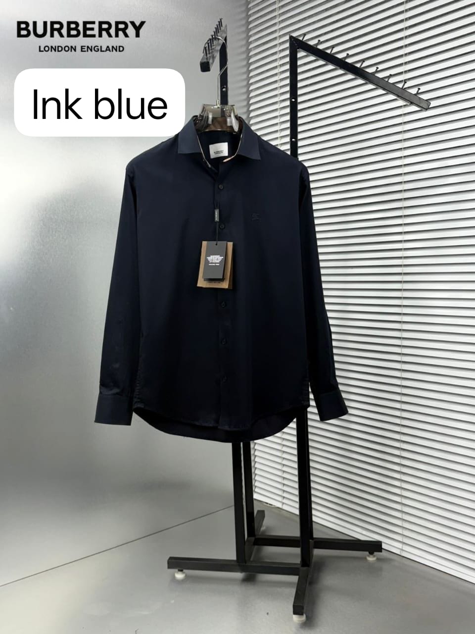 Burberry navy blue premium cotton shirt for men
