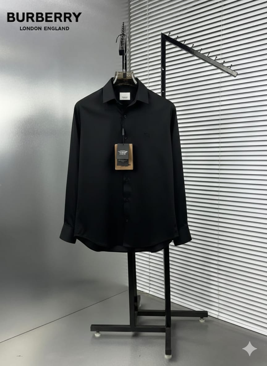 Burberry black premium cotton shirt for men
