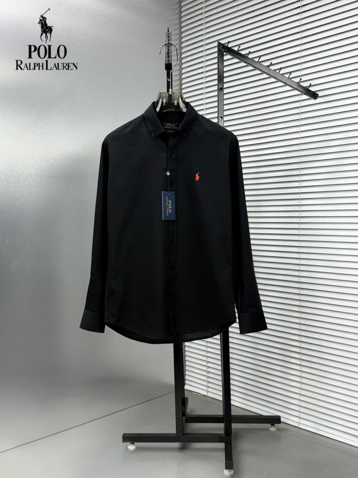 Ralph Lauren black premium Oxford cotton shirt for men
