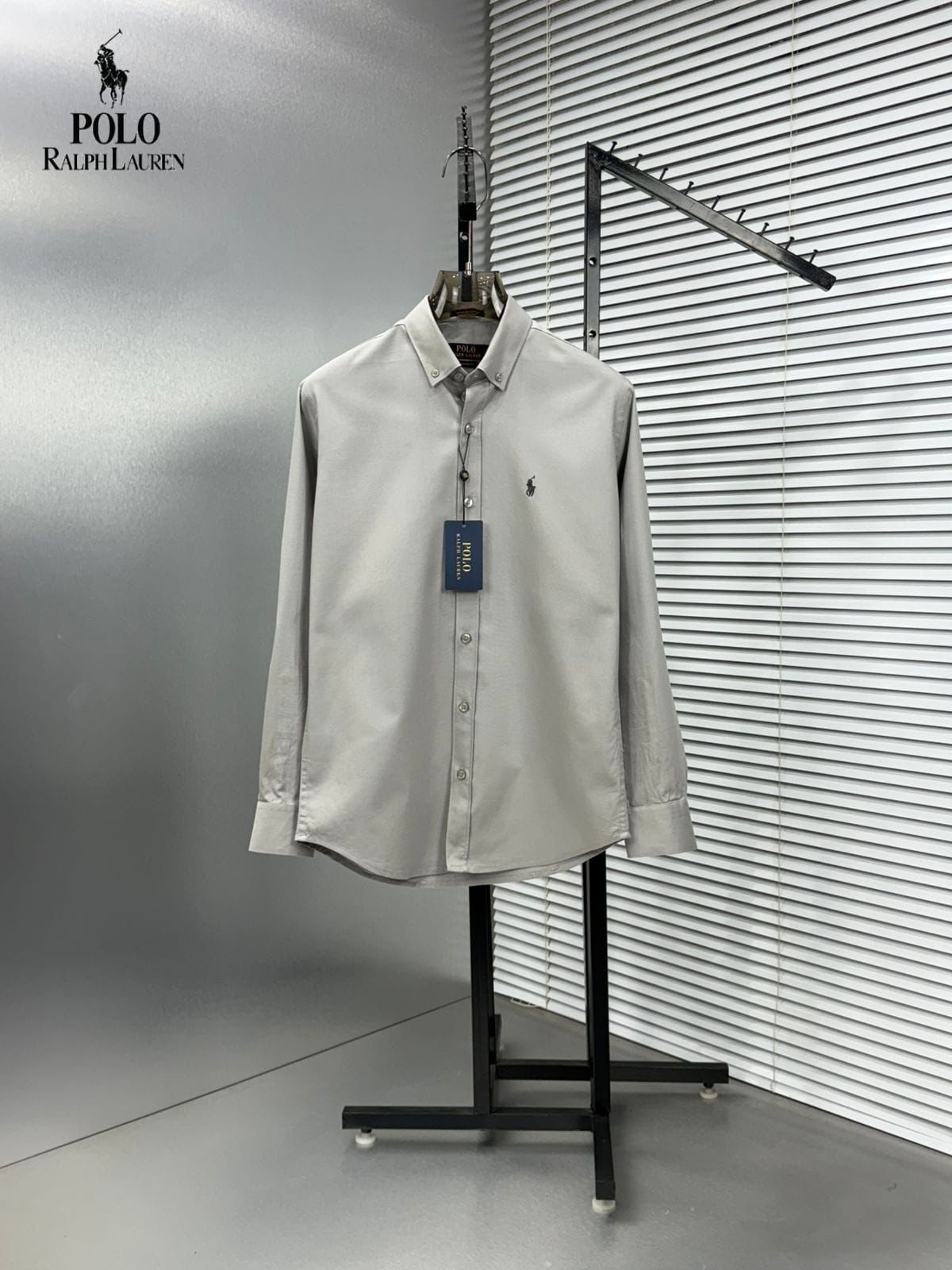 Ralph Lauren grey premium Oxford cotton shirt for men
