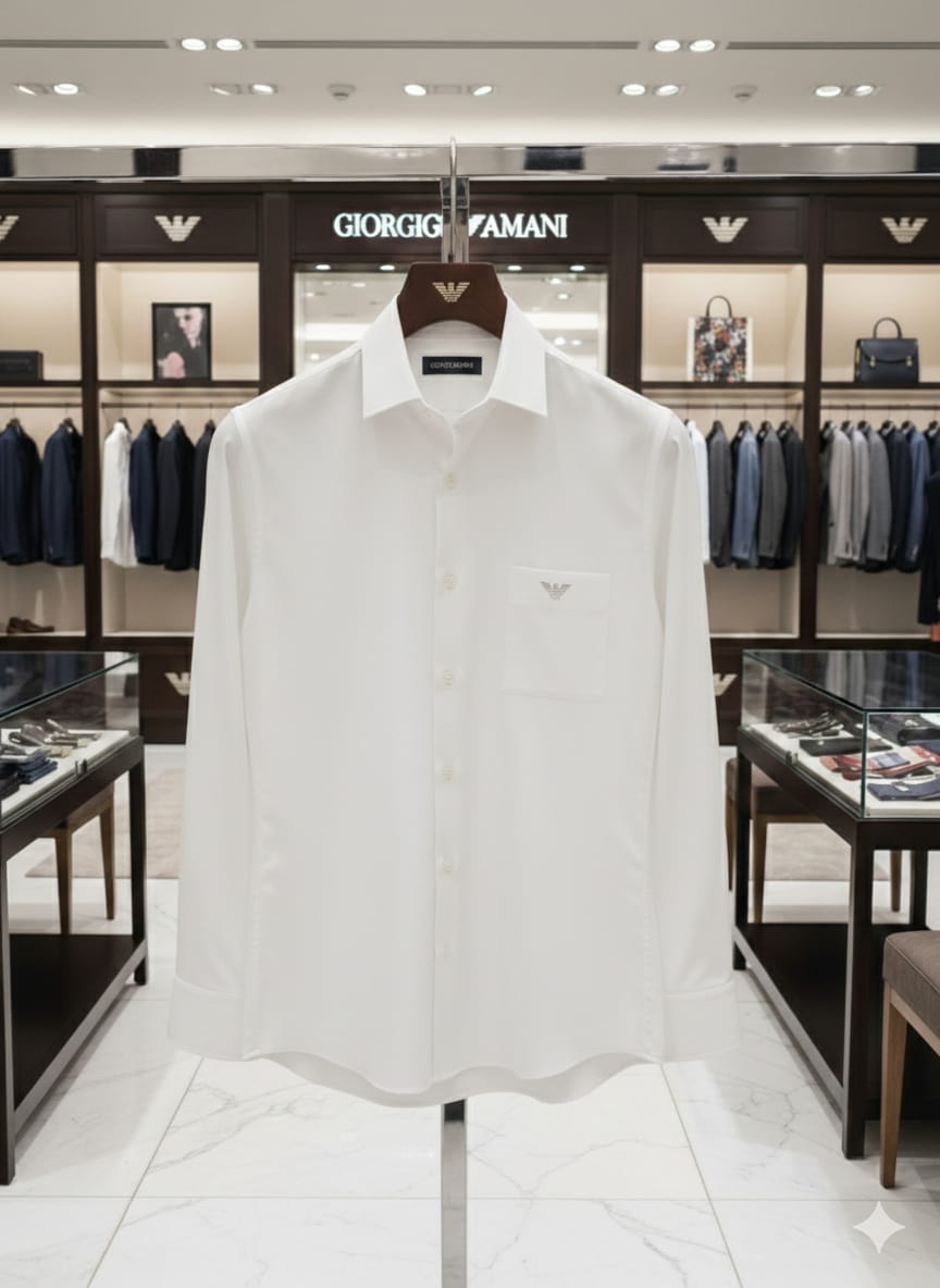 Armani white premium Raymond cotton shirt for men
