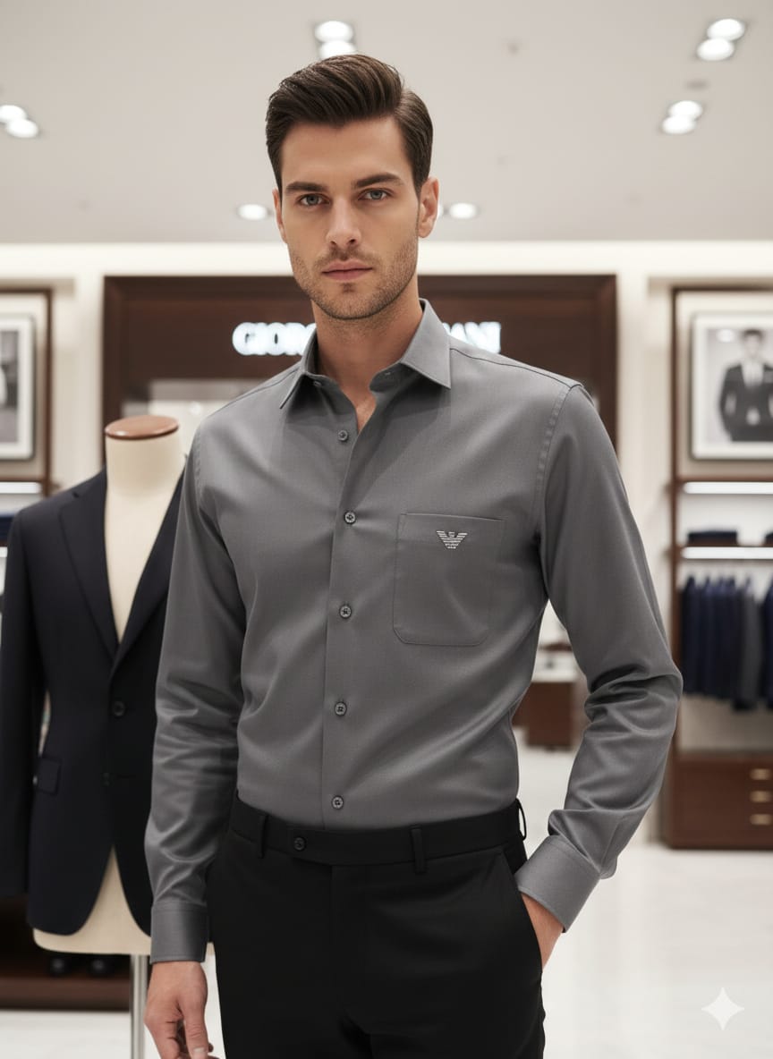 Armani grey premium formal casual shirt
