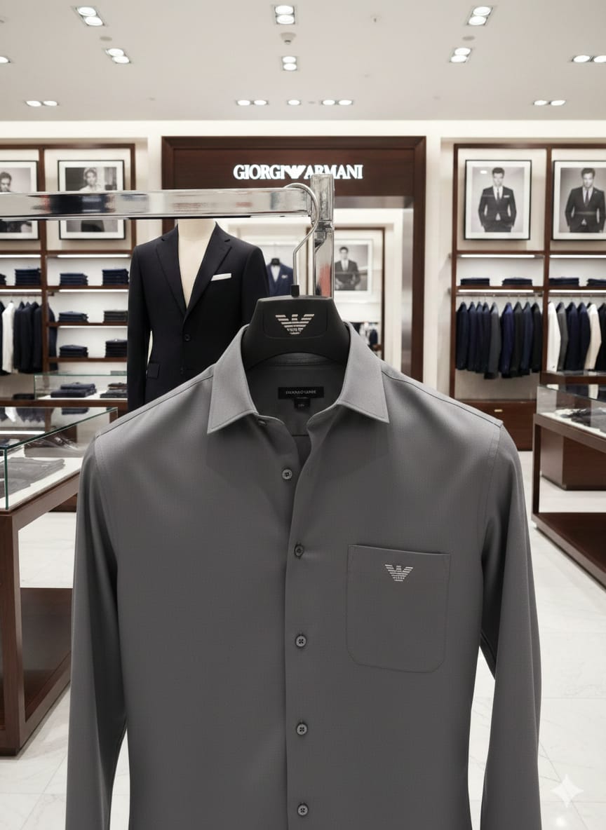 Armani grey premium Raymond cotton shirt for men
