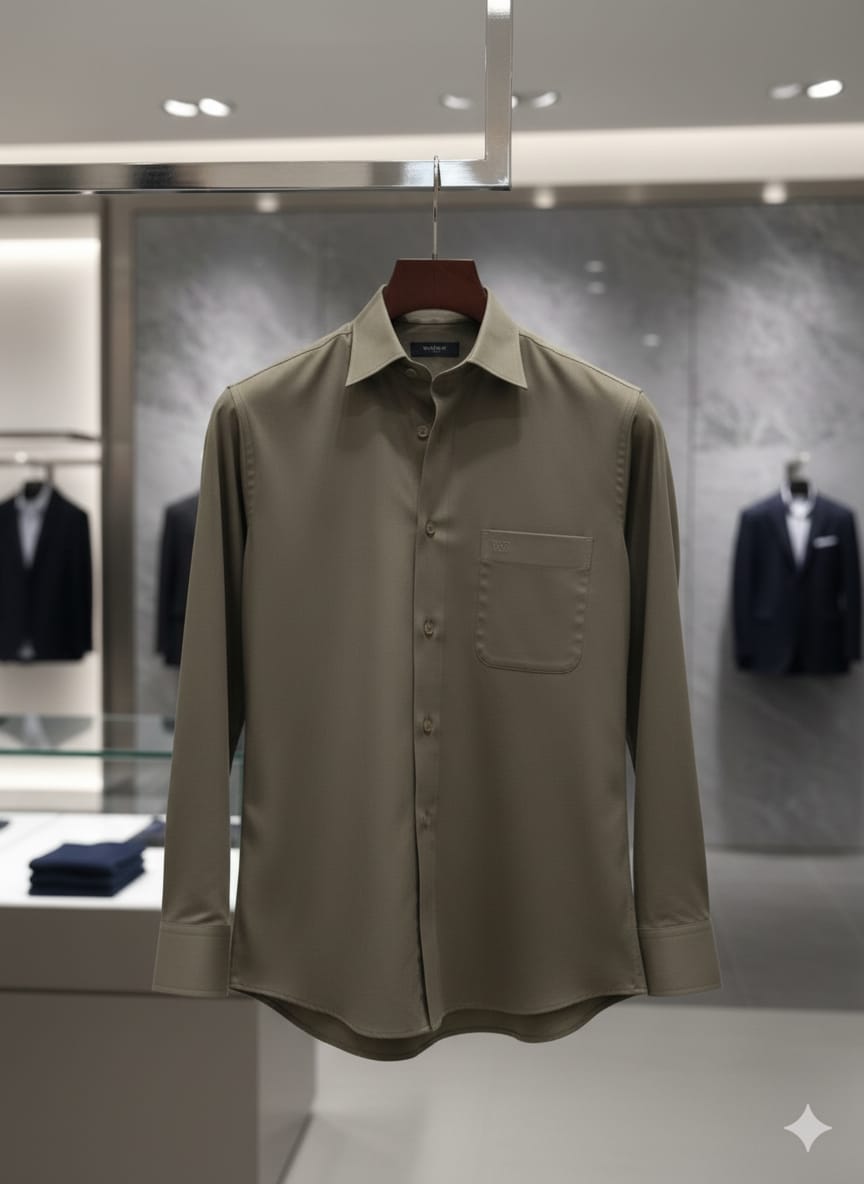Armani sage green premium Raymond cotton shirt for men
