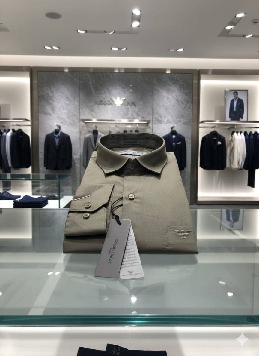 Armani sage green premium formal casual shirt
