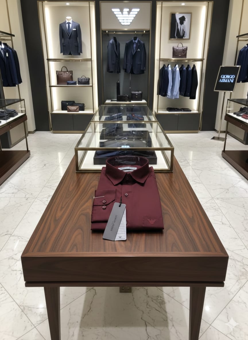 Armani wine premium formal casual shirt
