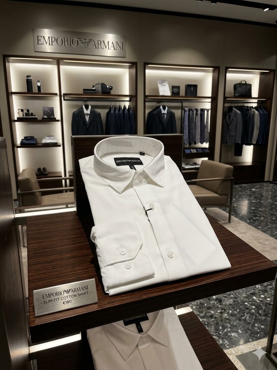 Emporio Armani White Shirt – Fabric Close-up	