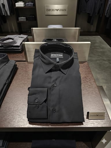 Emporio Armani Black Shirt – Fabric Close-up	