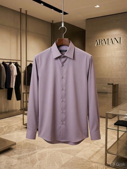 Emporio Armani Lycra Stretch Shirt in Lilac – Front View	