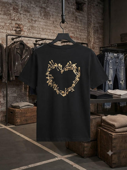 Women's AllSaints black relaxed fit designer T-shirt
