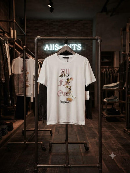 AllSaints white premium 245 GSM Lycra T-shirt for women
