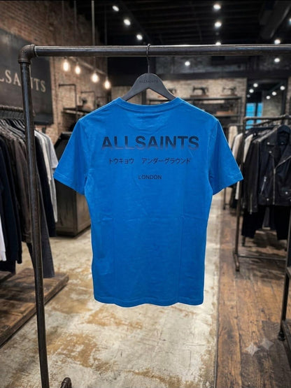 AllSaints blue premium 245 GSM Lycra T-shirt for women
