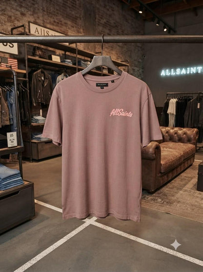 AllSaints lilac premium 245 GSM Lycra T-shirt for women
