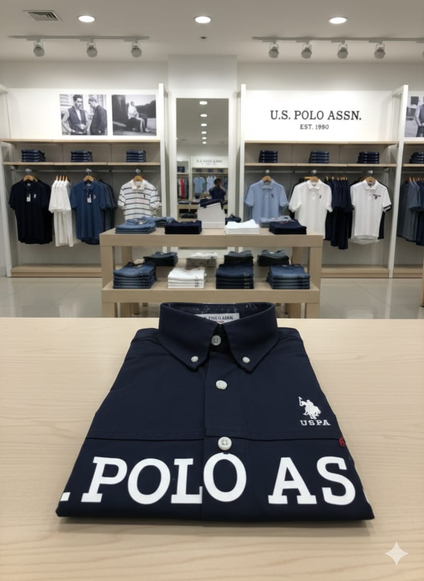 U.S. Polo Assn. Navy Blue Shirt – Fabric Close-up	