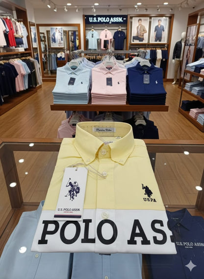 U.S. Polo Assn. Yellow Shirt – Fabric Close-up	