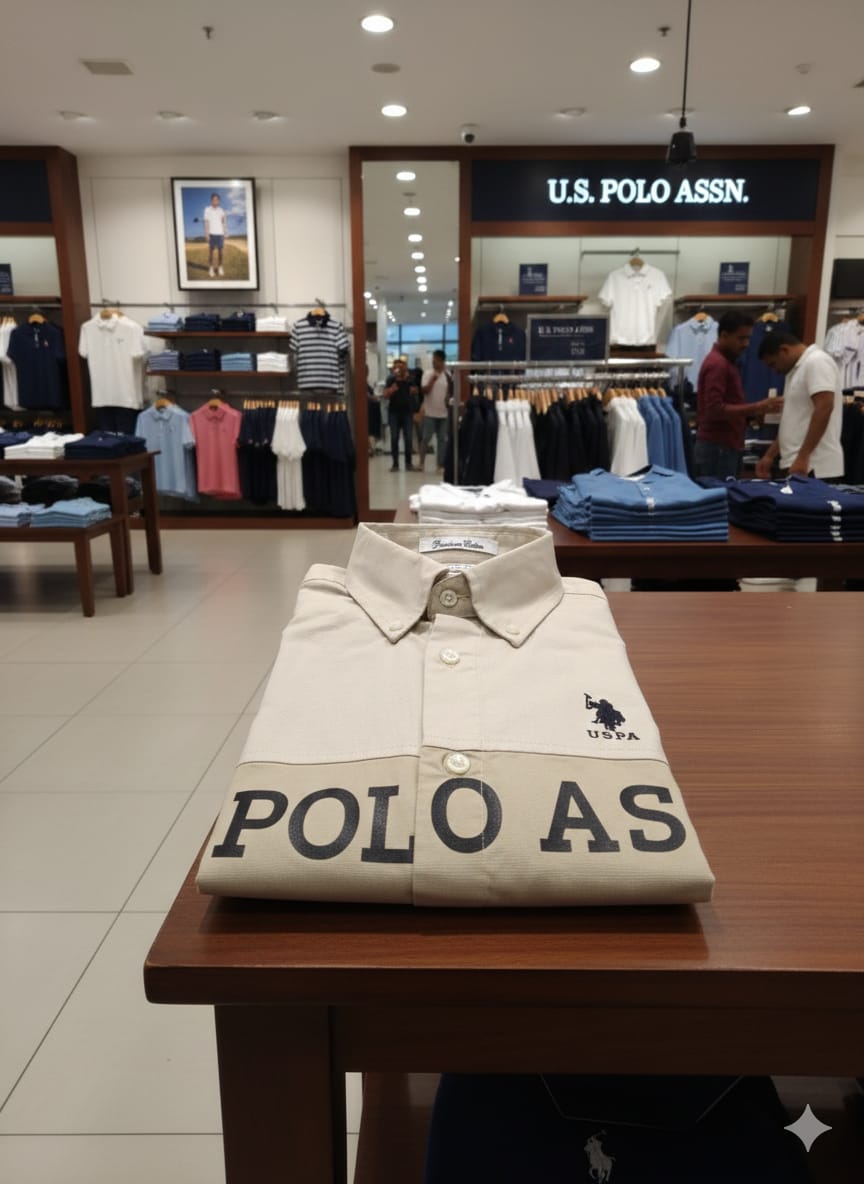 U.S. Polo Assn. Beige Shirt – Fabric Close-up	