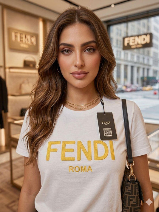 Fendi white luxury casual women's tee
