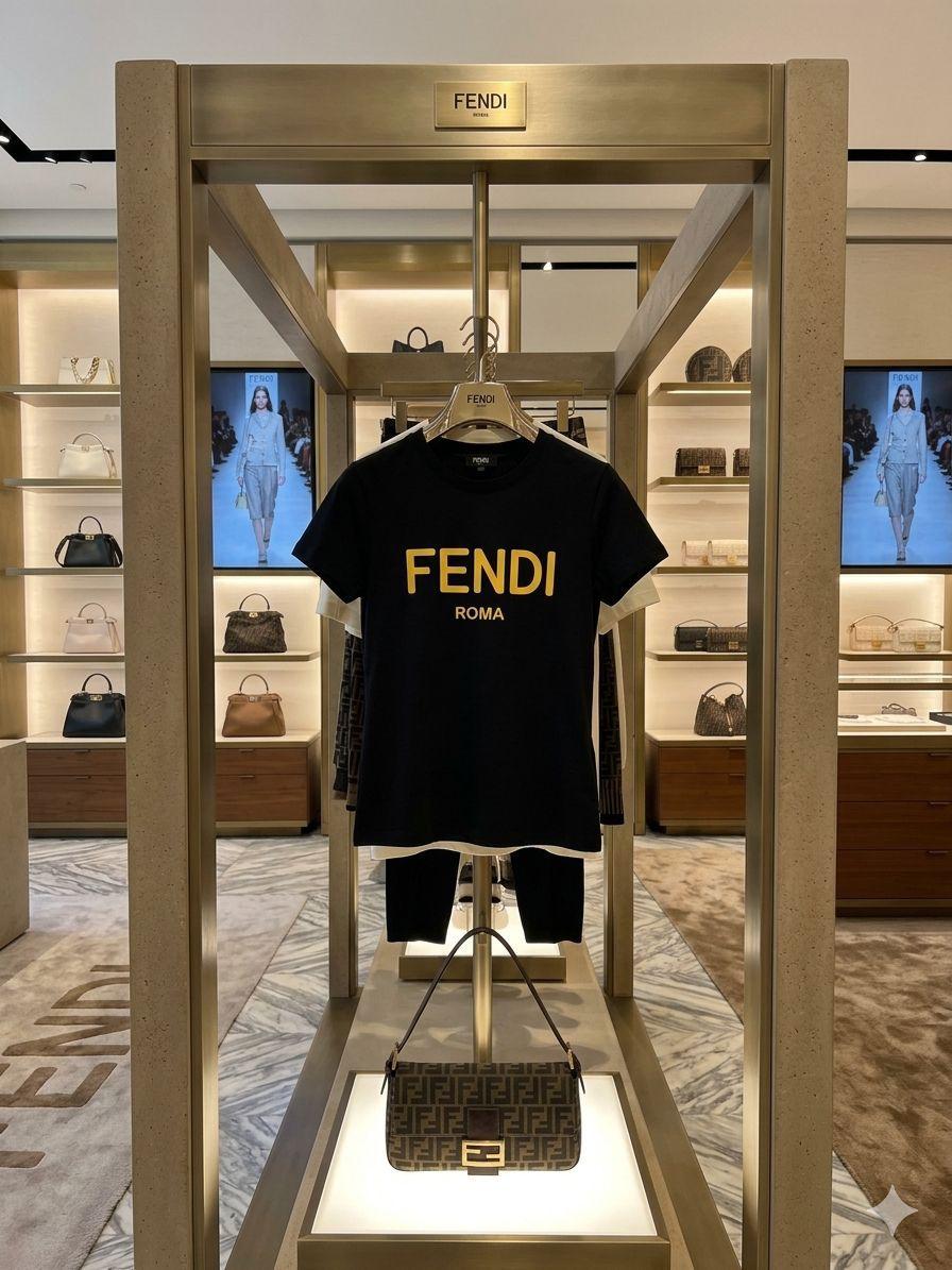 Fendi black luxury casual women's tee

