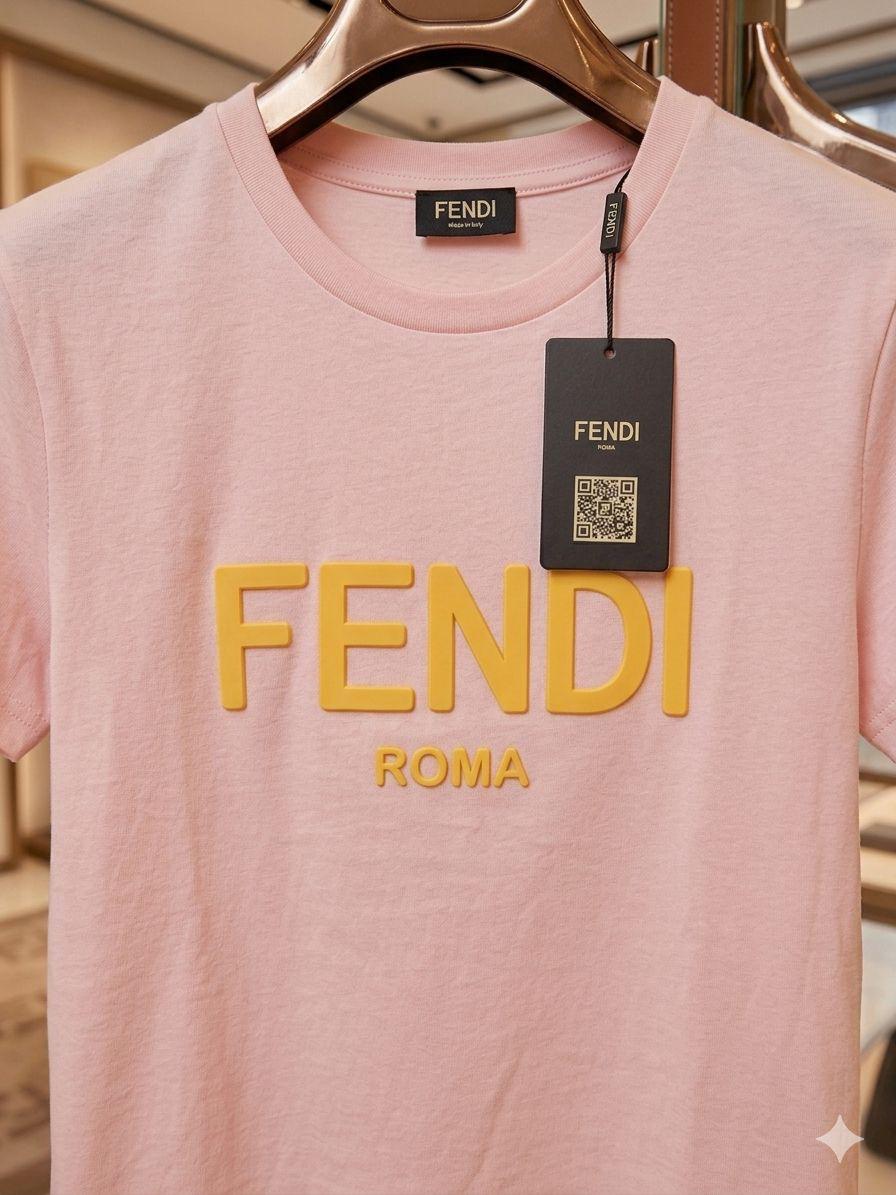 Women's Fendi pink regular fit designer T-shirt
