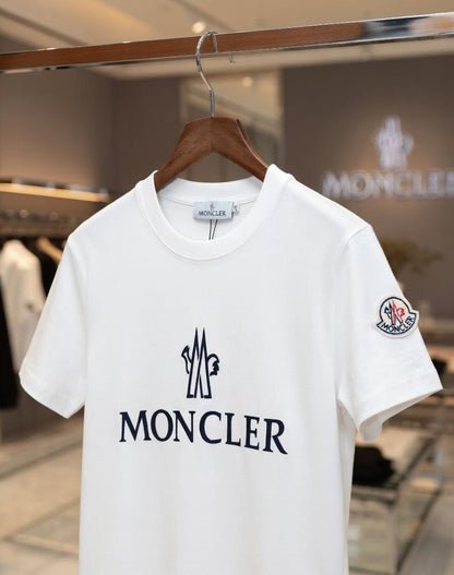 Women's Moncler white regular fit designer T-shirt
