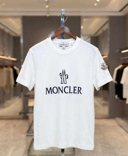 Moncler white premium Italian cotton T-shirt for women
