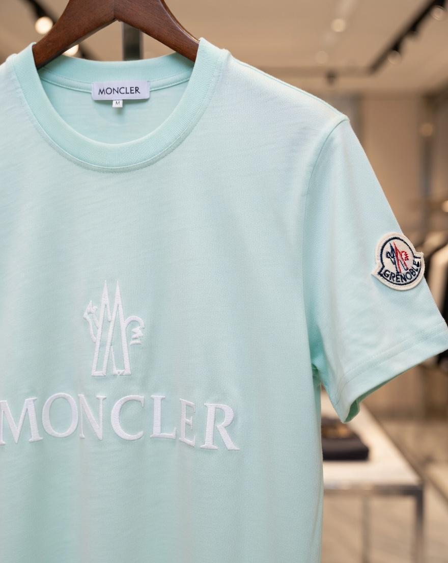 Women's Moncler mint green regular fit designer T-shirt
