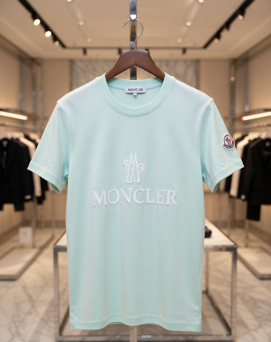 Moncler mint green premium Italian cotton T-shirt for women
