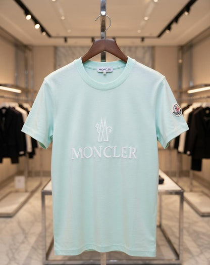Moncler mint green premium Italian cotton T-shirt for women
