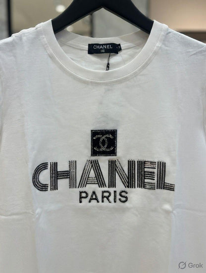 Women's Chanel white regular fit designer T-shirt
