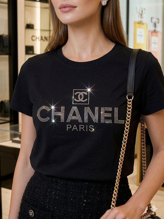 Chanel black luxury casual women's tee
