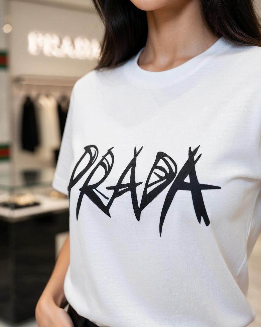 Prada white luxury casual women's tee
