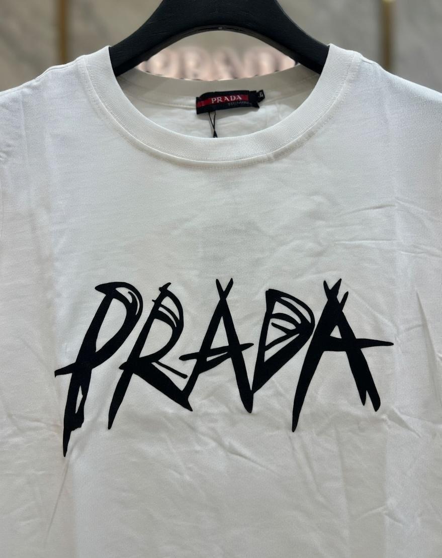 Women's Prada white regular fit designer T-shirt

