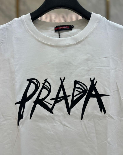 Women's Prada white regular fit designer T-shirt
