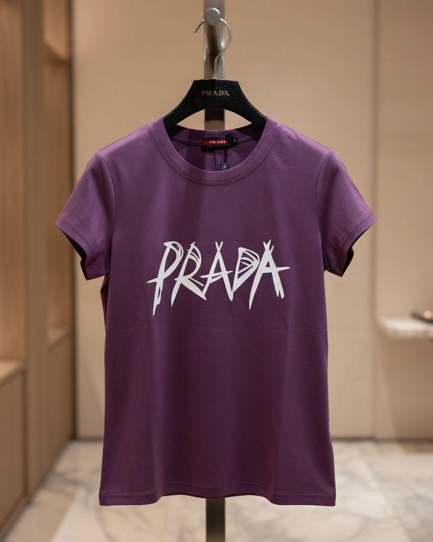 Prada Purple premium Italian cotton T-shirt for women
