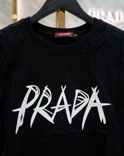 Women's Prada black regular fit designer T-shirt
