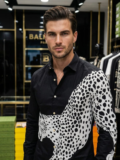 Balmain Black Shirt – Sequence Work Close-up	